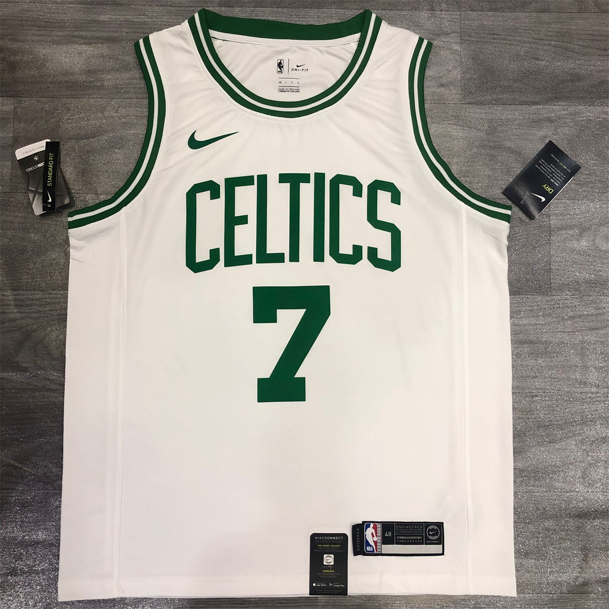 NBA Boston Celtics round neck White Jersey BROWN#7 S-XXL