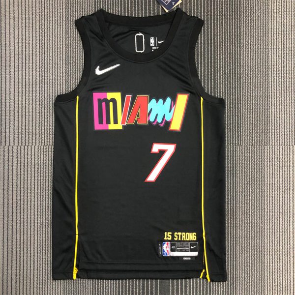 NBA Miami Hearts Round Neck Black 75th Anniversary Jersey LOWRY#7 S-XXL