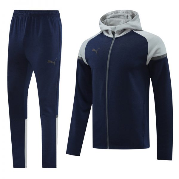 2024 Puma Royal Blue Hoodie Jacket Kit Set Football Team Shirt Sports Fashion