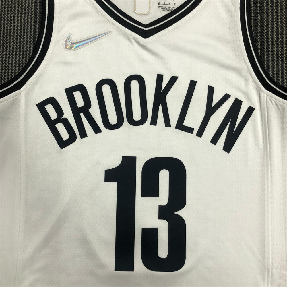 NBA Brooklyn Nets V-Neck White 75th anniversary Jersey HARDEN#13 S-XXL