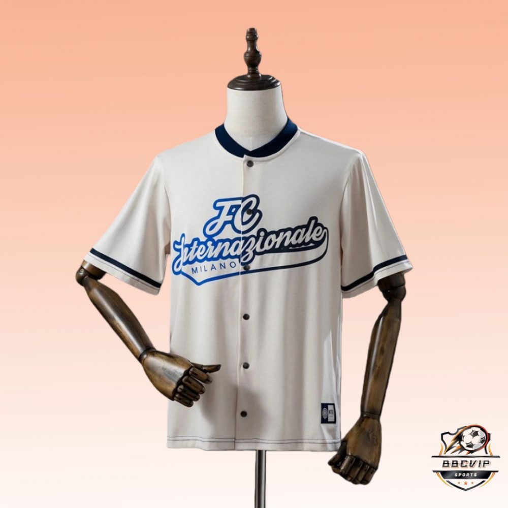 2025/26 Inter Milan US Pack Full-Button Baseball Beige jersey Fan version