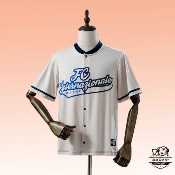 2025/26 Inter Milan US Pack Full-Button Baseball Beige jersey Fan version