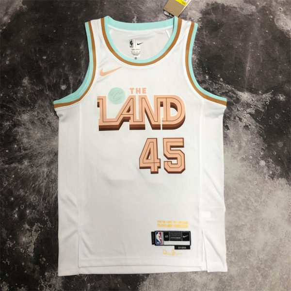 NBA Cleverland Cavaliers Round Neck White jersey MITCHELL#45 S-XXL