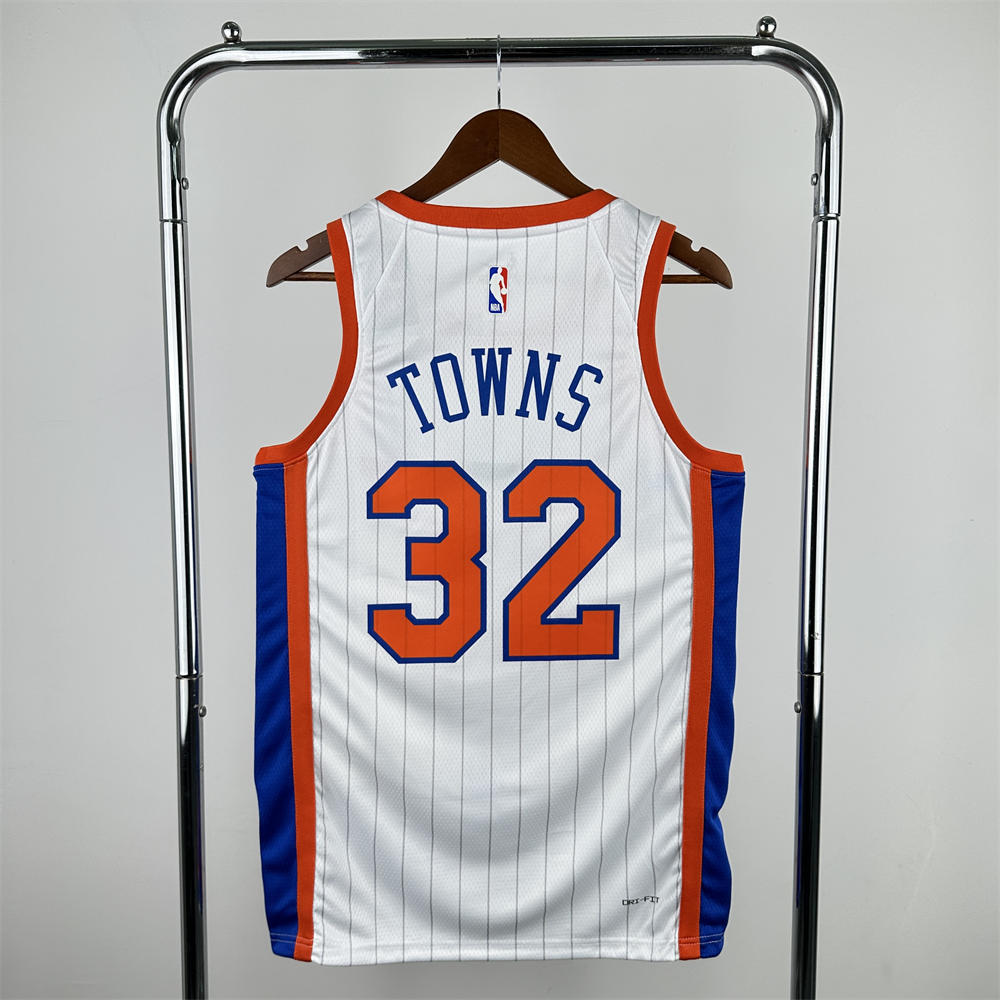 NBA New York Knicks 24/25 City Edition Round Neck White jersey TOWNS#32 S-XXL