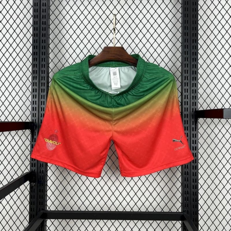 2025/26 AC Milan Co-Branded Edition Red Green Shorts Size:S-XXL