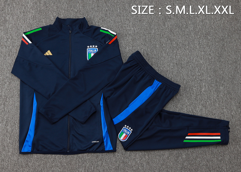2024/25 Italy Royal blue Jacket Training Suit Set Football Team Shirt Sports Fashion