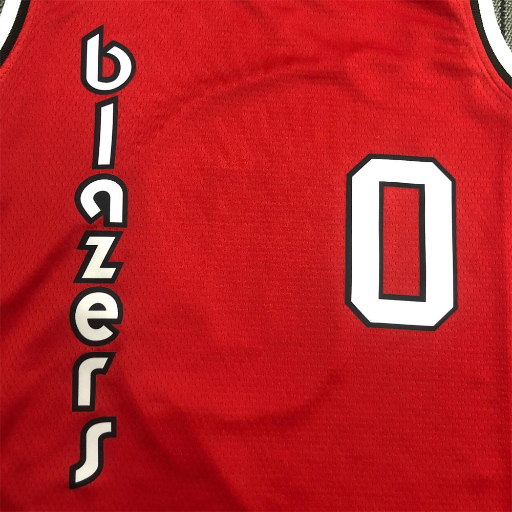 NBA Portland Trail Blazers Round Neck White Jersey LILLARD#0 S-XXL