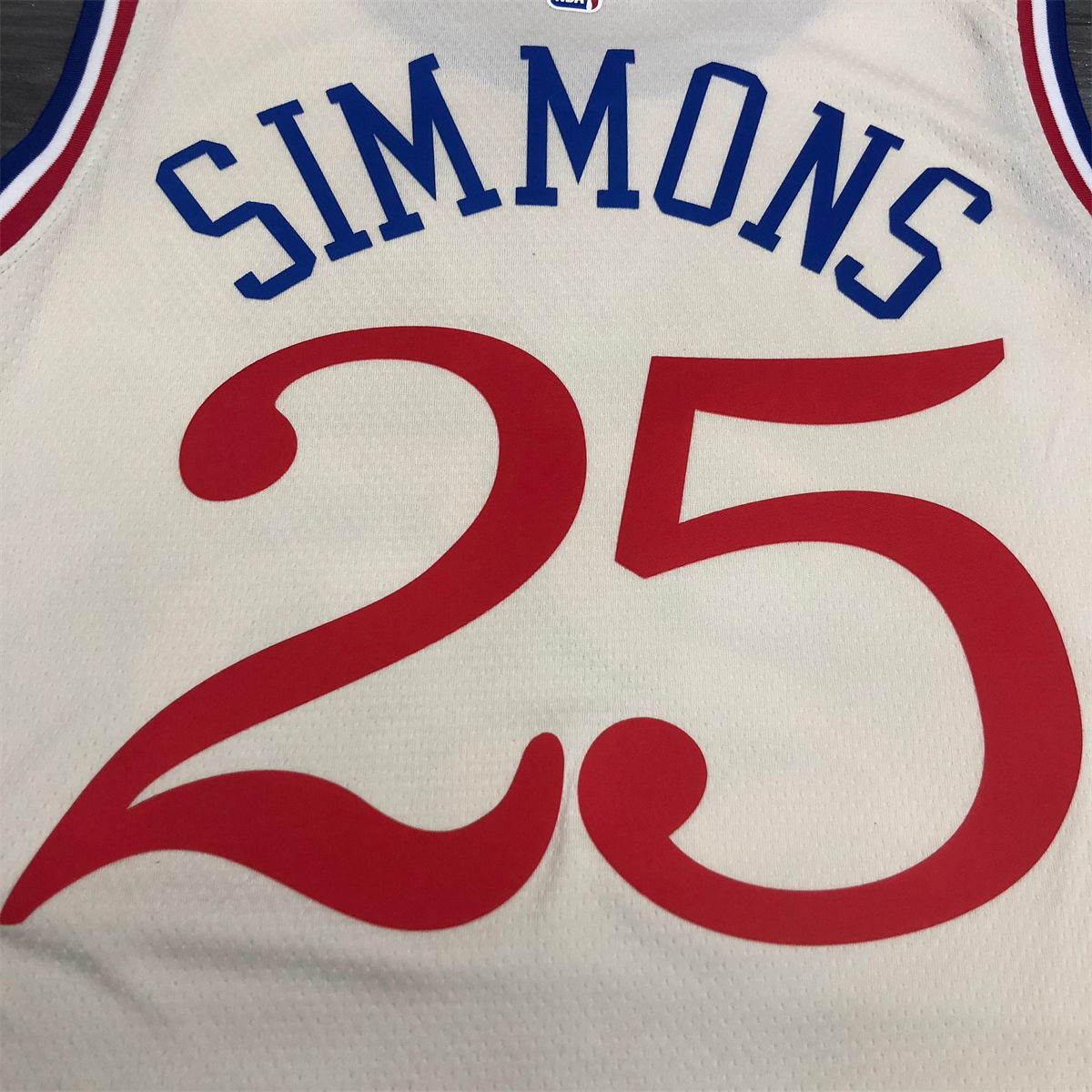 NBA Philadelphia 76ers Round neck White Jersey SIMMONS#25 S-XXL