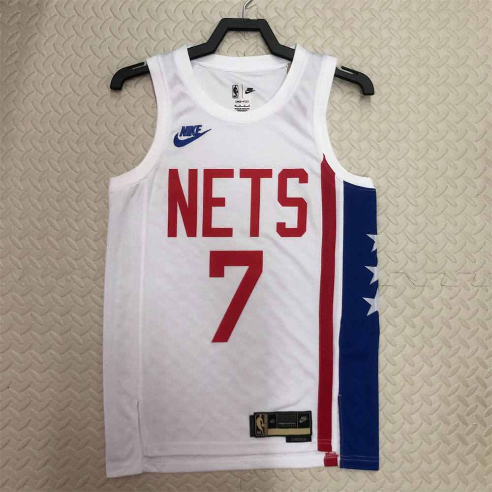 NBA Brooklyn Nets Round Neck White Jersey DURANT#7 S-XXL