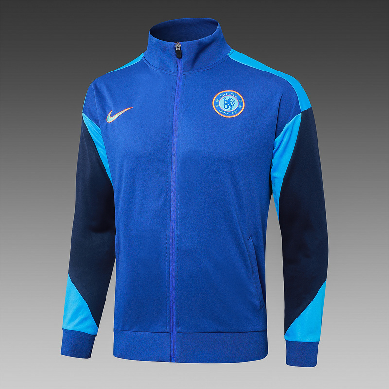 2024/25 Chelsea Blue Jacket Training Suit Set Football Team Shirt Sports Fashion