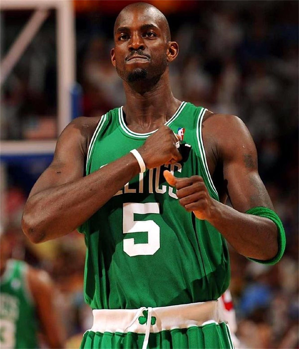 NBA Boston Celtics round neck Retro Green Jersey Garnrtt#5 S-XXL