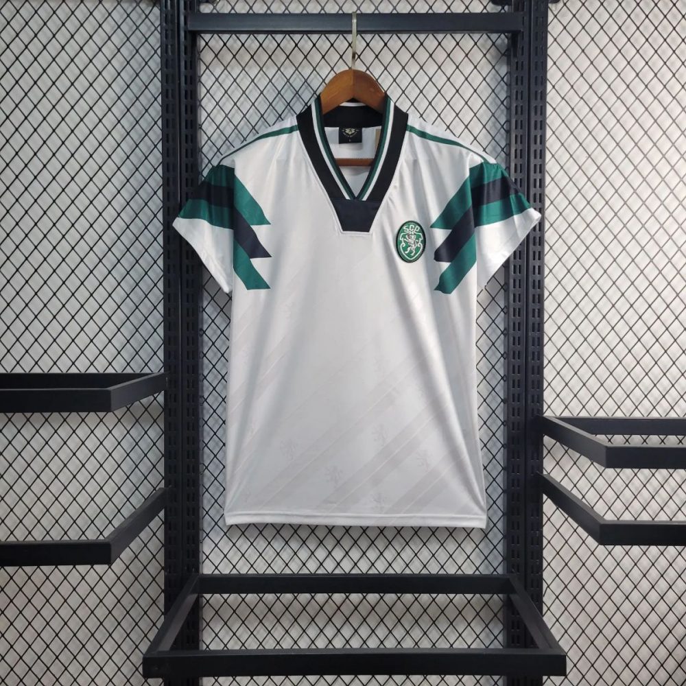 Retro Sporting Lisbon 1990s Style White jersey Fan Version