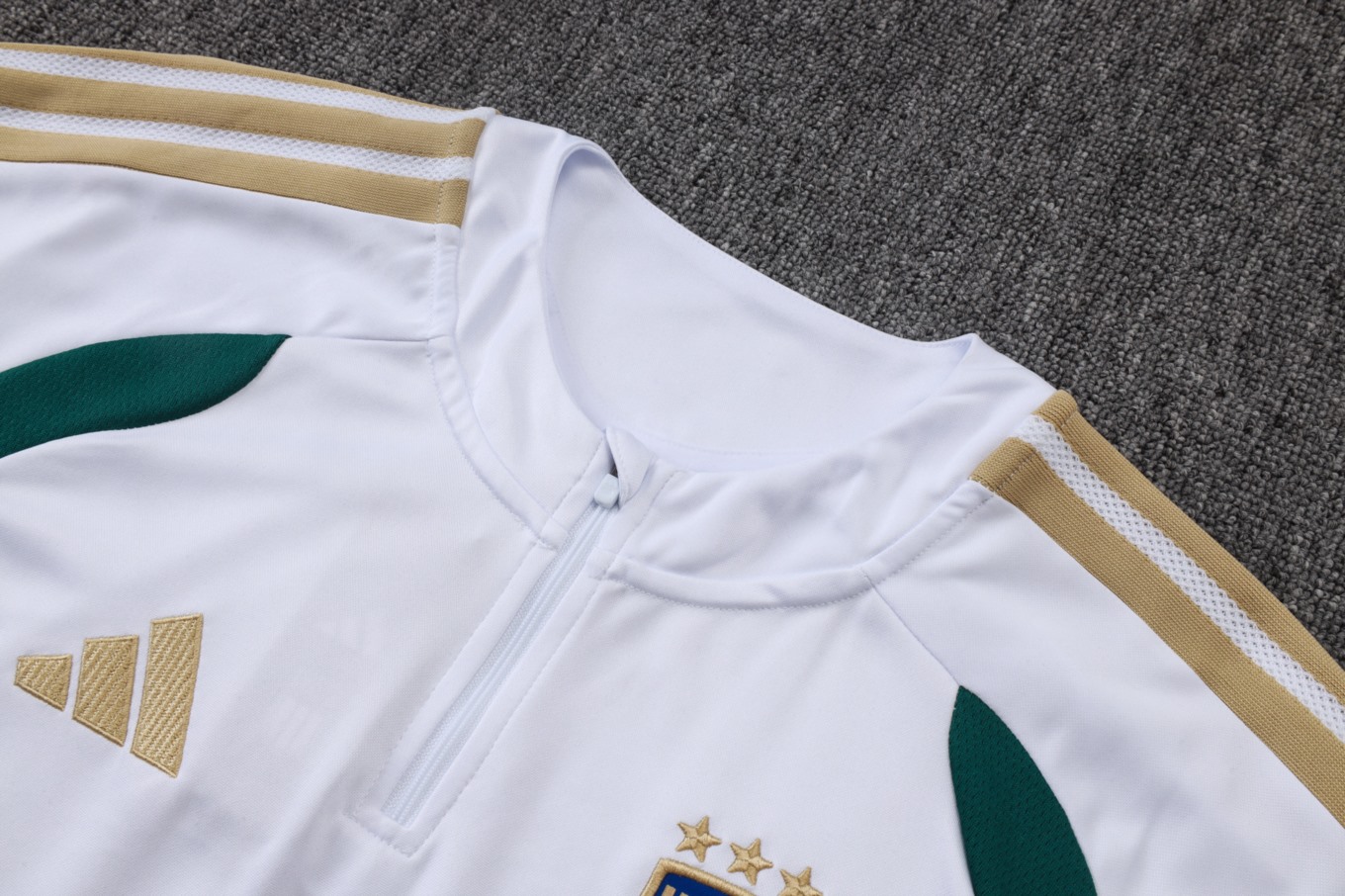 2026 Italy White Long-sleeved half-pull training kit
