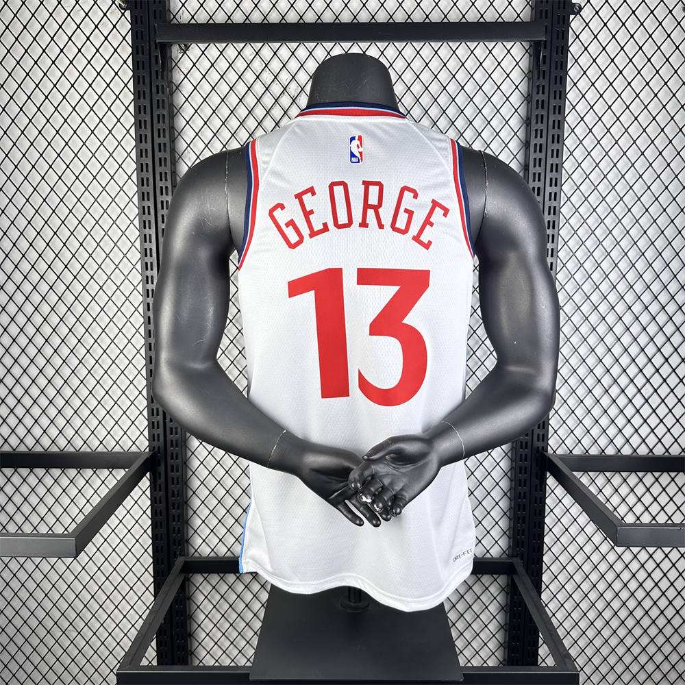 NBA Los Angeles Clippers 24/25 Round Neck White Jersey GEORGE#13 S-XXL