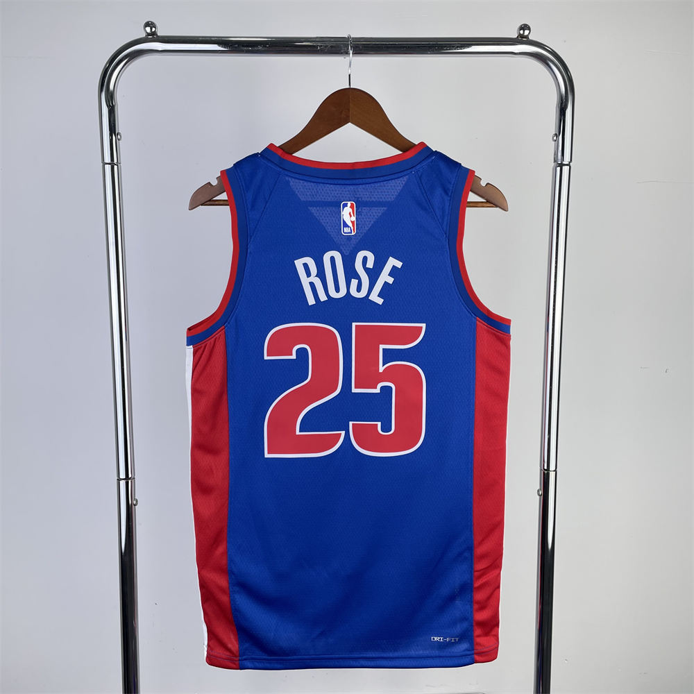 NBA Detroit Pistons 2023 ROSE#25 Swingman Blue Jersey S-XXL