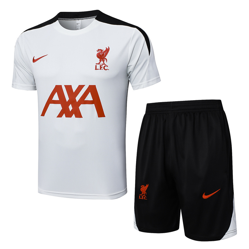 24/25 Liverpool White Training Set Shirt and Shorts