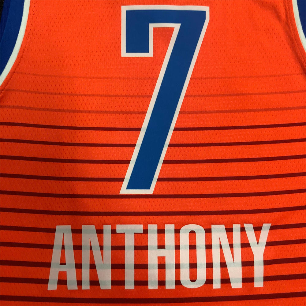 NBA Oklahoma City Thunder V-Neck Orange Jersey ANTHONY#7 S-XXL