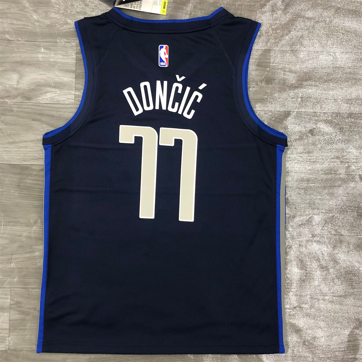 NBA Dallas Mavericks V Neck Snow Mountain Royal Blue Jersey DONCIC#77 S-XXL