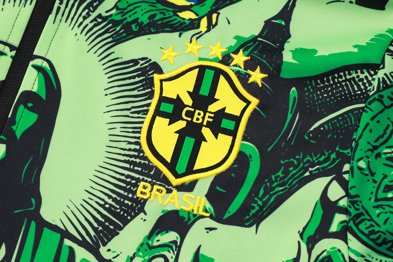 2024/25 Brazil Green Jacket Training Suit Set Football Team Shirt Sports Fashion