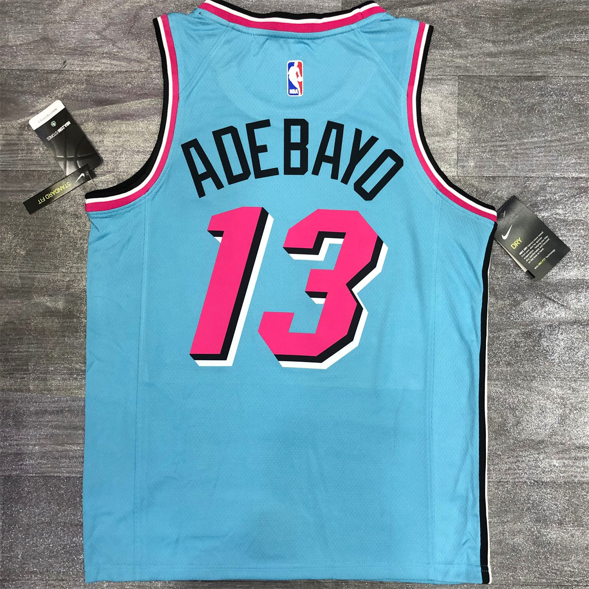 NBA Miami Hearts round neck Light Blue Jersey ADEBAYO#13 S-XXL