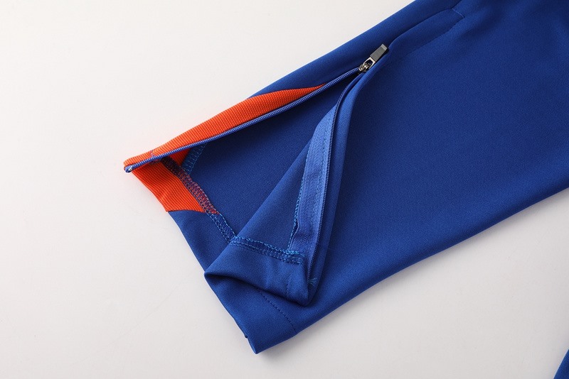2024 Netherlands Blue Long-sleeved half-pull training kit Football team kit