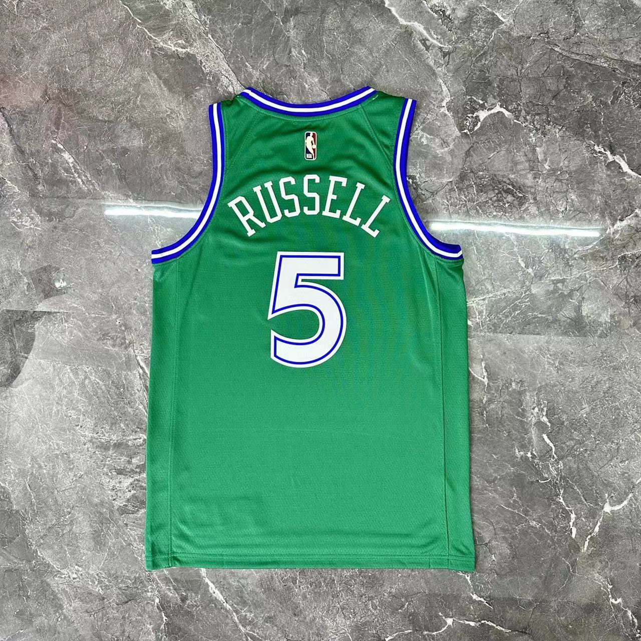 NBA Dallas Mavericks Round Neck Green Jersey RUSSELL#5 S-XXL