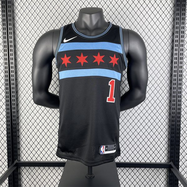 NBA Chicago Bulls ROSE#1 2019 Black JORDAN Edition Swingman Jersey S-XXL
