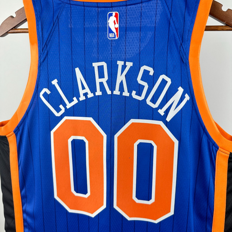 NBA New York Knicks 2024 Round Neck Blue jersey CLARKSON#00 S-XXL