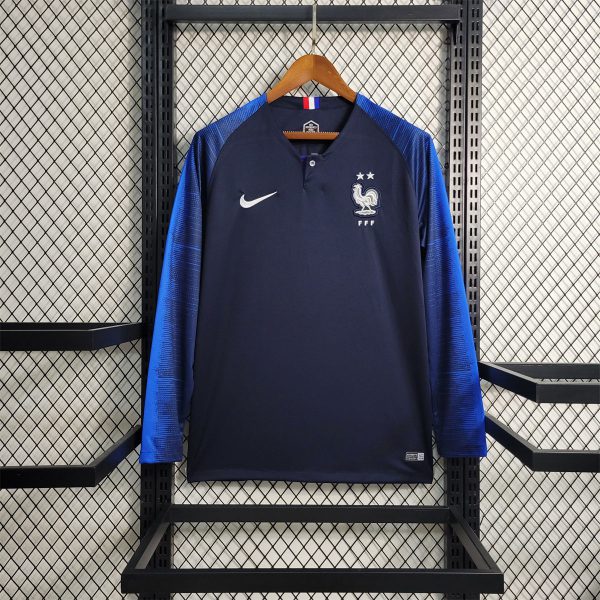 Retro France 2018 Home Long Sleeves jersey Fan Version