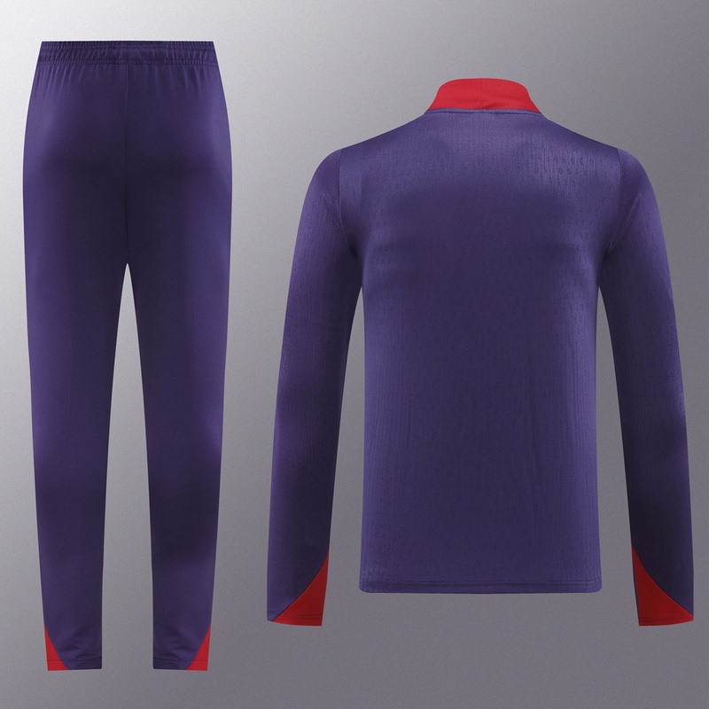 2024 England purple Long-sleeved half-pull training kit Football team kit