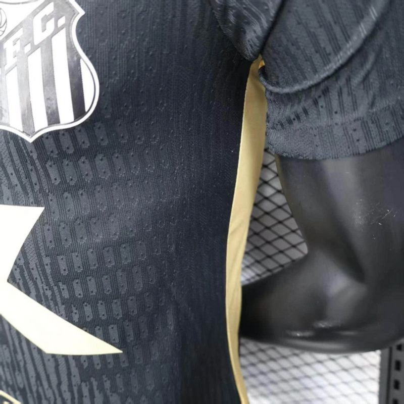 2024/25 Santos Black Jersey With Sponsors jersey Player Version
