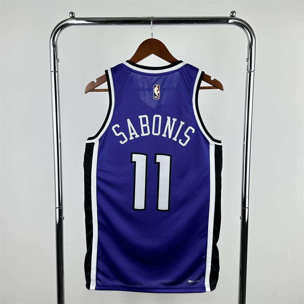 NBA Scaramento Kings 24/25 V-Neck Retro Blue jersey SABONIS#11 S-XXL