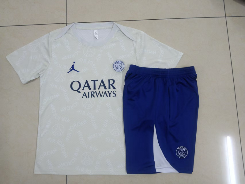 2025/26 Paris Light gray Training Set Shirt and Shorts