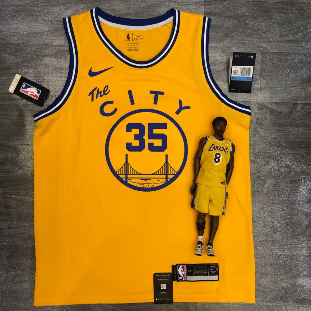NBA Golden State Warriors Round neck Yellow Jersey DURANT#35 S-XXL