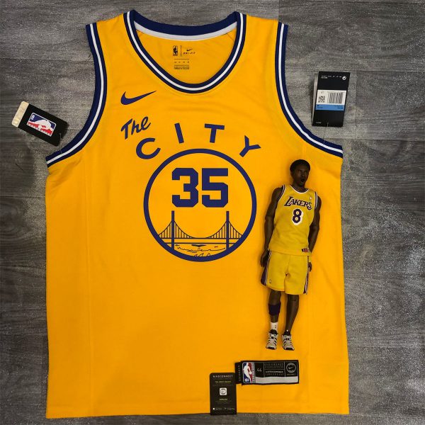 NBA Golden State Warriors Round neck Yellow Jersey DURANT#35 S-XXL