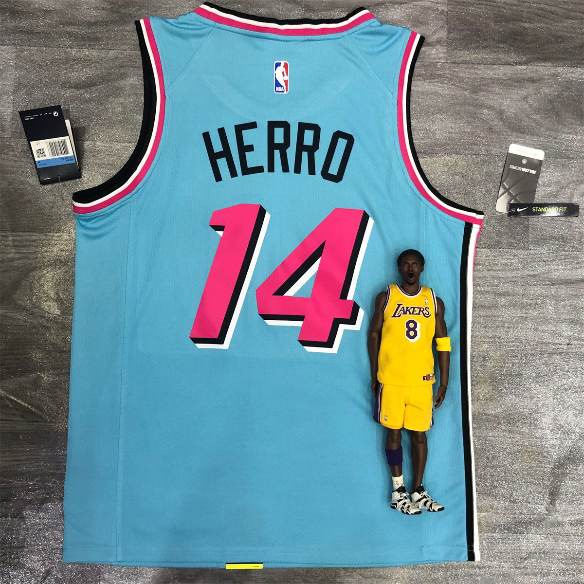NBA Miami Hearts round neck Light Blue Jersey HERRO#14 S-XXL