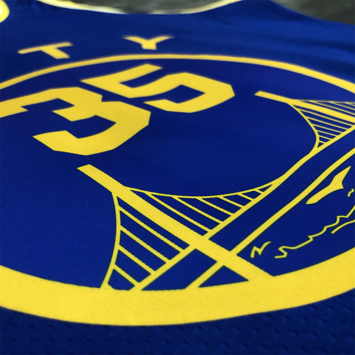 NBA Golden State Warriors Round neck Blue Jersey DURANT#35 S-XXL