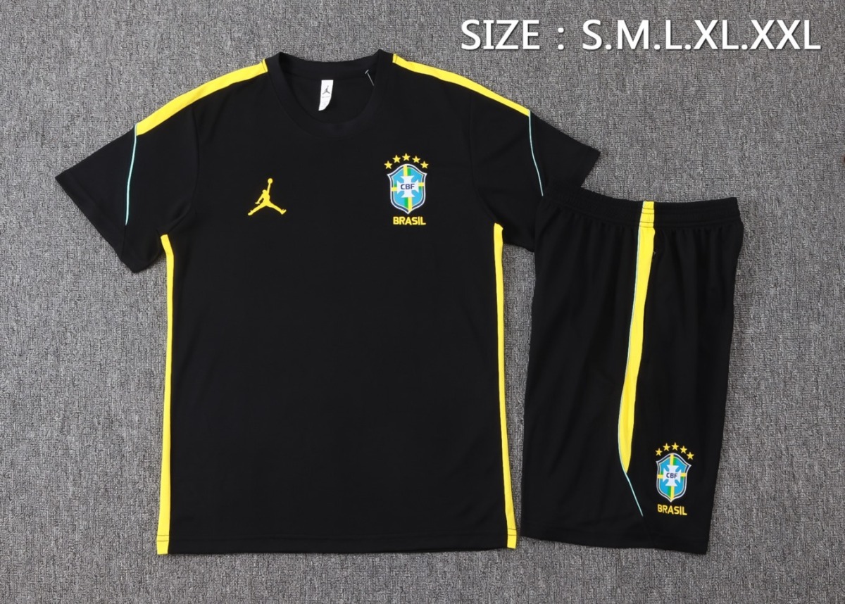 2026 Brazil Black Training Set Shirt and Shorts