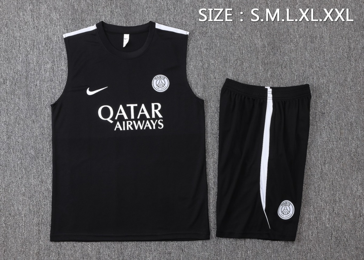 2026 PSG Black Training Set Shirt and Shorts