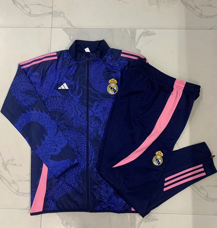 2024/25 Real Madrid Royal blue Jacket Training Suit Set Football Team Shirt Sports Fashion