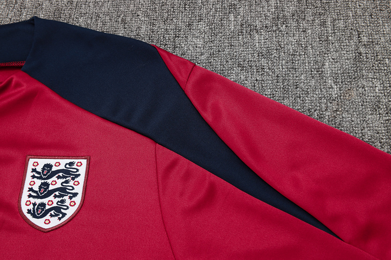 24/25 England Red Long-sleeved half-pull training kit Football team kit