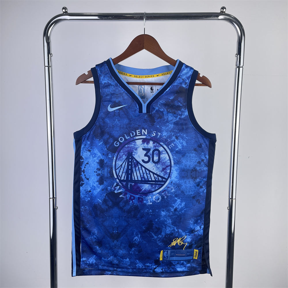 NBA Golden State Warriors V-Neck Honor edition Blue Jersey CURRY#30 S-XXL