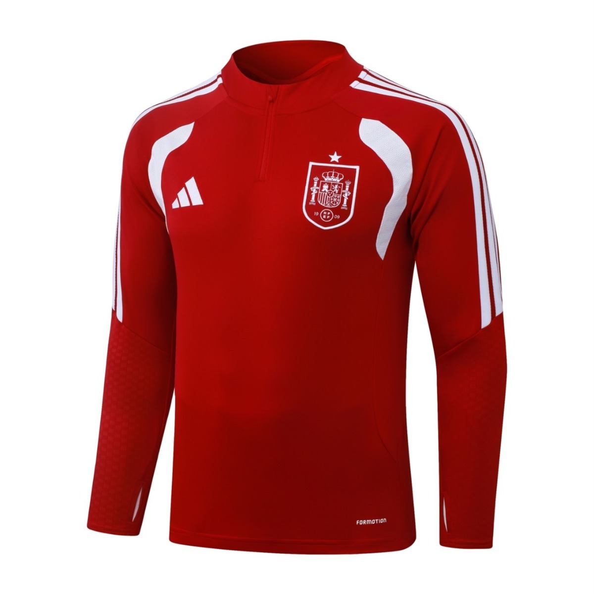 2026 Spain Red Long-sleeved half-pull training kit