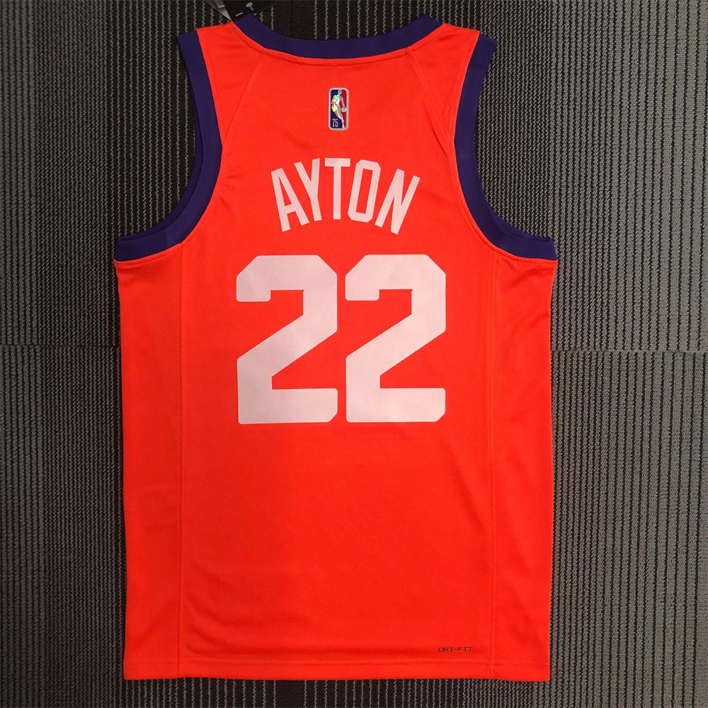 NBA Phoenix Suns V-Neck Orange 75th Anniversary AYTON#22 jersey S-XXL