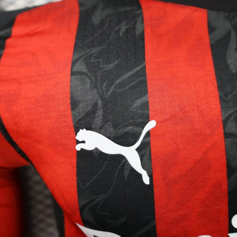 2025/26 AC Milan Home Long Sleeve Jersey Player Version