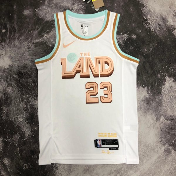 NBA Cleverland Cavaliers Round Neck White jersey JAMES#23 S-XXL