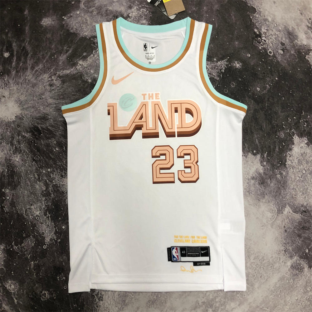 NBA Cleverland Cavaliers Round Neck White jersey JAMES#23 S-XXL