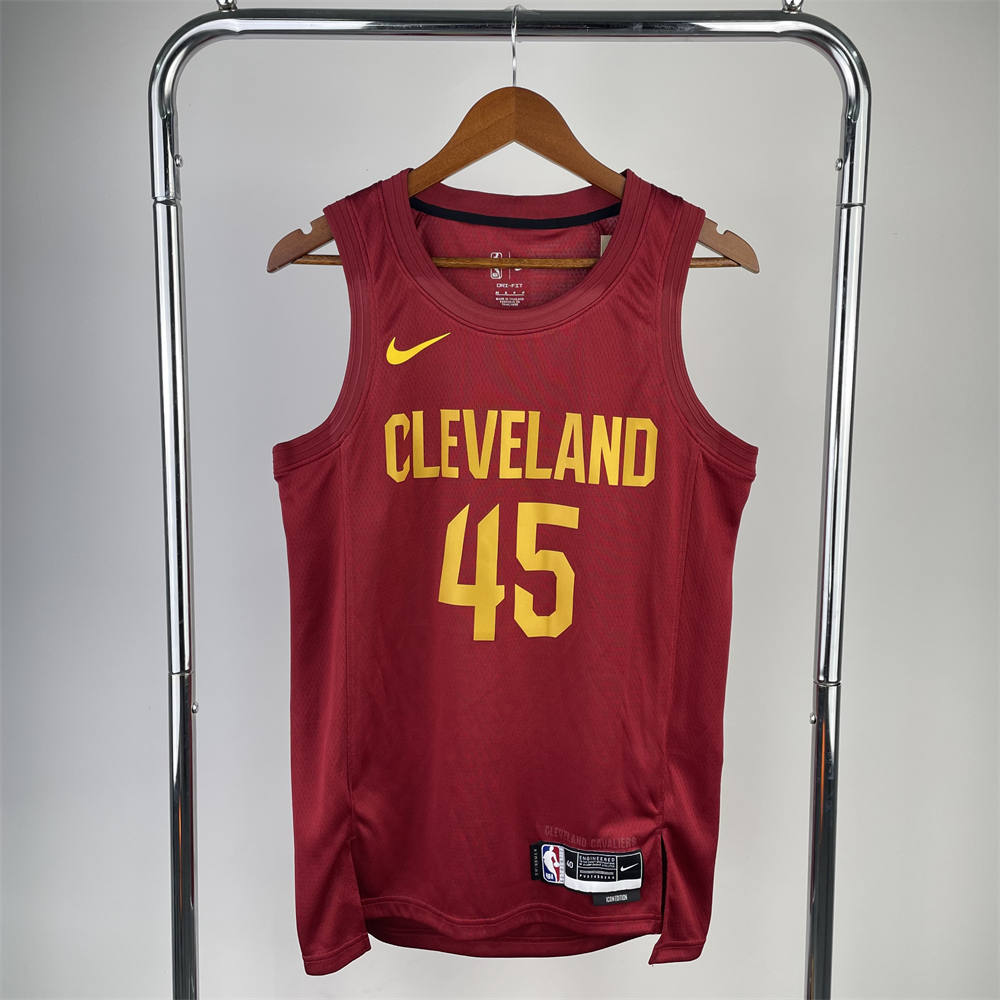 NBA Cleverland Cavaliers Round Neck Red jersey MITCHELL#45 S-XXL