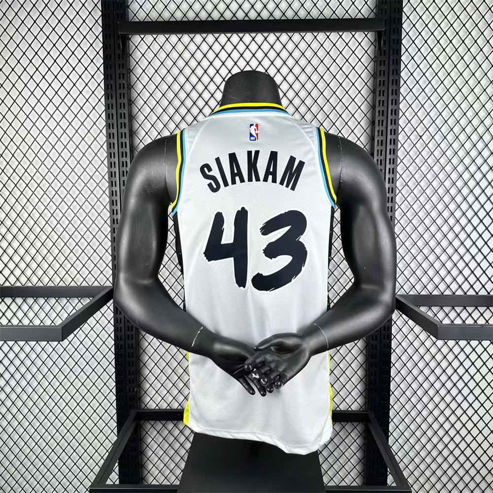NBA Indiana Pacers 24/25 City Edition V-Neck White Jersey SIAKAM#43 S-XXL
