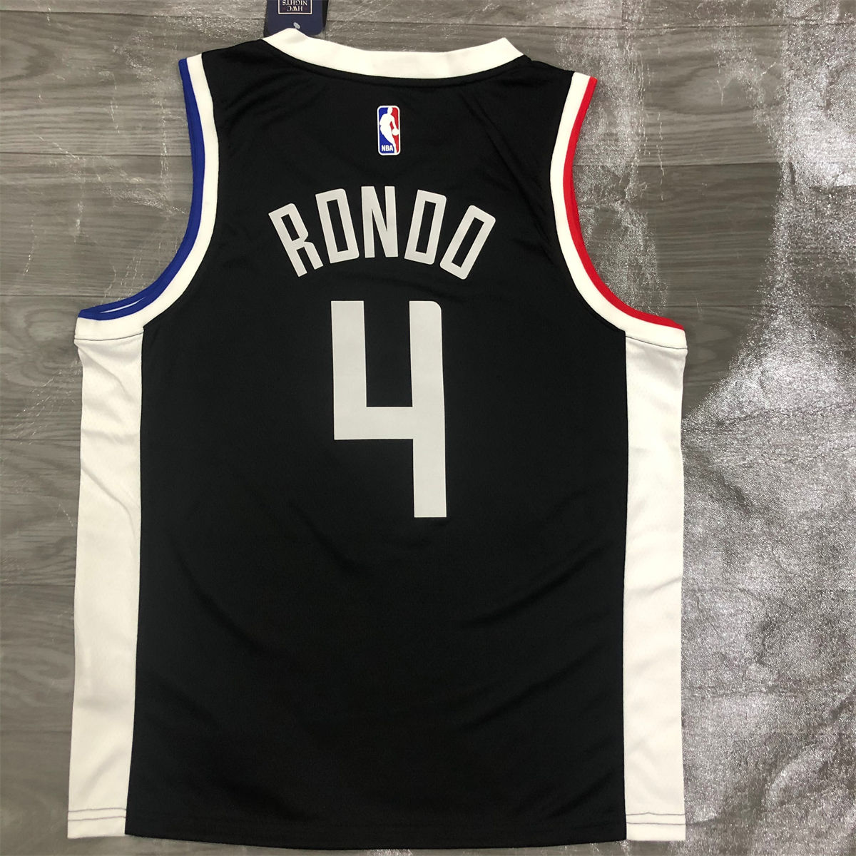 NBA Los Angeles Clippers V-Neck Black Jersey RONDO#4 S-XXL